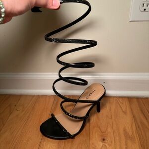 Torrid Black Spiral Strap Heels